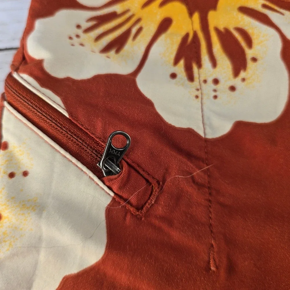 Patagonia Mens 32 Board Shorts Hibiscus Floral Orange Yellow Swim Trunks S0619